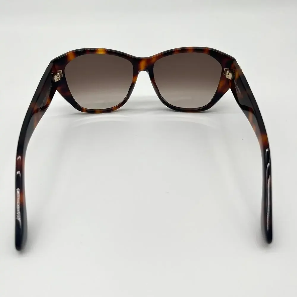 SAINT LAURENT Sunglasses Unisex, Havana Geometric Tortoise Shell, Case Included